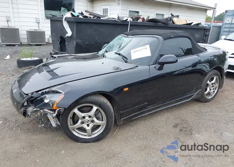 2000 Honda S2000 z USA, uszkodzony, nr VIN JHMAP1145YT005369